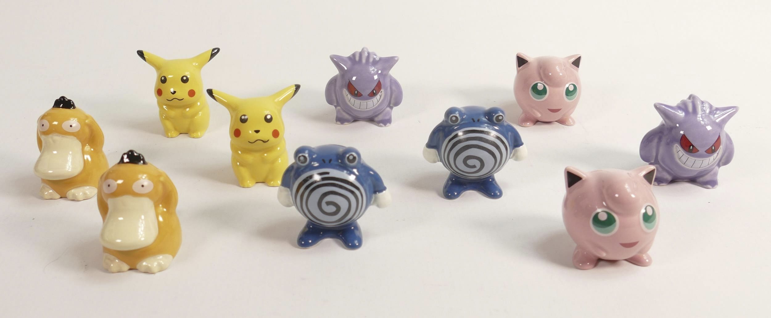 Lot 42 was two sets of Wade Pokemon figures of Jigglypuff, Psyduck, Pikachu, Gengar and Polywhirl, made in 2001 for the release of the Pokemon Gold & Silver Nintendo games. These items were removed from the archives of the Wade factory, and are possibly prototypes or colour samples! The lot sold for an impressive £240 altogether.
