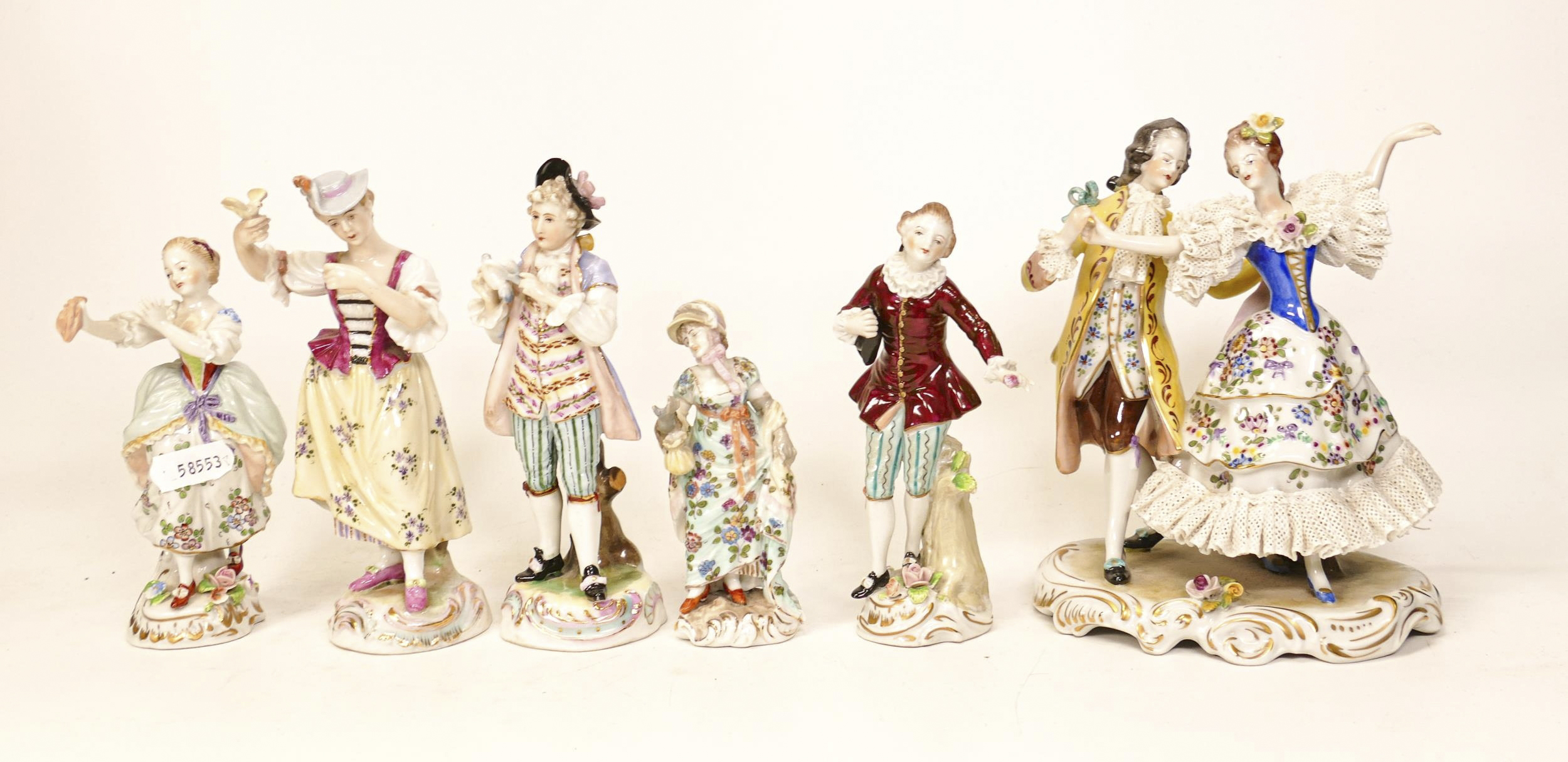 A collection of Dresden porcelain figures - Potteries Auctions