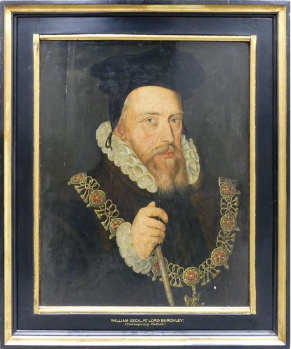 An oil painting of William Cecil, 1st Baron Burghley